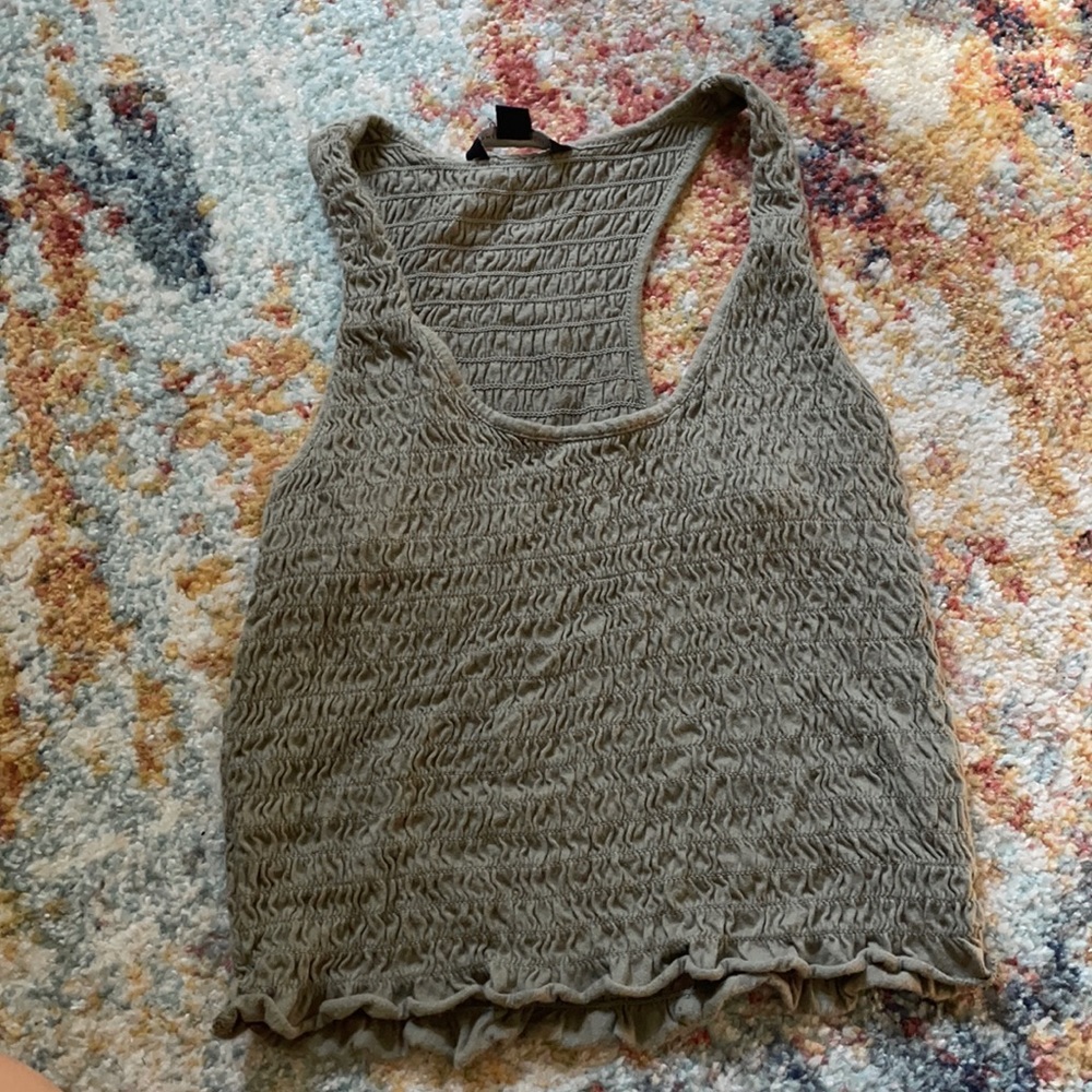 Olive green American eagle crop top